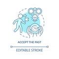 Accept past turquoise concept icon