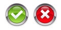 Accept reject Button Icon Glossy 3D Royalty Free Stock Photo