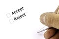 Accept and reject Check box