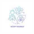 Accept yourself blue gradient concept icon