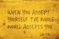 Accept yourself Lao Tzu