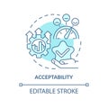 Acceptability turquoise concept icon Royalty Free Stock Photo