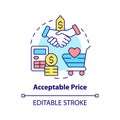 Acceptable price concept icon