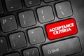 Acceptance Criteria text button on keyboard, concept background