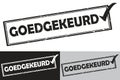 Accepted goedgekeurd - Dutch - black color grunge stamp Royalty Free Stock Photo