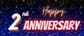 Second anniversary banner background. Happy 2nd anniversary template