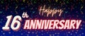 Happy 16th anniversary banner background.