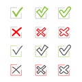 accepted and rejected sign symbols set