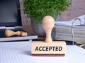 Accepted Stamp in the Office Royalty Free Stock Photo