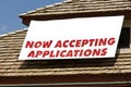 Accepting Applications Banner With Copy Space