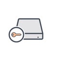 Acces disk drive hard key storage icon