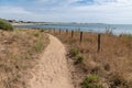 Access beach of Noirmoutier by sand road in Vendee France Royalty Free Stock Photo