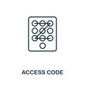 Access Code thin line icon. Creative simple design from security icons collection. Outline access code icon for web design and Royalty Free Stock Photo