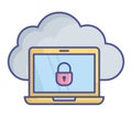 Access control cloud Fill Vector icon which can easily modify or edit