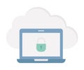 Access control cloud Flat  Vector icon which can easily modify or edit Royalty Free Stock Photo