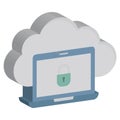 Access control cloud vector icon which can easily modify or edit Royalty Free Stock Photo