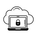 Access control cloud Vector Icon which can easily modify or edit Royalty Free Stock Photo