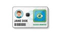 Access Control ID Card with Biometric Eye Scanner and Microchip Royalty Free Stock Photo