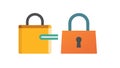 Access Control Padlock Icons: Open and Closed Vector, vector design Generative AI Royalty Free Stock Photo