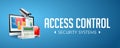 Access control system - Alarm zones - security system concept - website banner Royalty Free Stock Photo