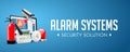 Access control system - Alarm zones - security system concept - website banner