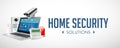 Access control system - Alarm zones - security system concept - website banner