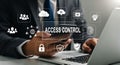 Access Control System on Mobile Device and Laptop for Data Protection Concept Royalty Free Stock Photo