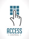 Access control technology - hand as key concept - icon sign