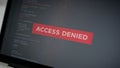 Access Denied Error on Computer Screen Royalty Free Stock Photo