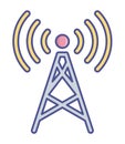 Communication tower Fill Vector icon which can easily modify or edit