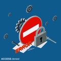 Access denied flat isometric vector concept