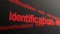 Access denied. Identification not recognized. Red text running on pc display