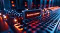 Access Denied Message Displayed on Computer Server Screen Royalty Free Stock Photo