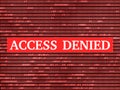 Access denied message on red binary code background Royalty Free Stock Photo
