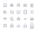 Access Economy line icons collection. Sharing, Collaboration, Peer-to-Peer, Rental, Subscription, SaaS Software as a