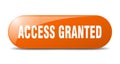 access granted button. sticker. banner. rounded glass sign Royalty Free Stock Photo