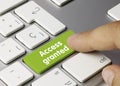 Access granted - Inscription on Green Keyboard Key