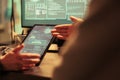Access granted message on digital tablet, successful database hacking Royalty Free Stock Photo