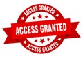 access granted round ribbon isolated label. access granted sign. Royalty Free Stock Photo
