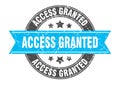 access granted round stamp with ribbon. label sign Royalty Free Stock Photo