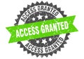 Access granted stamp. access granted grunge round sign. Royalty Free Stock Photo