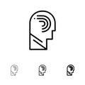 Access, Human, Manipulate, Mind, Switch Bold and thin black line icon set