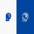 Access, Human, Manipulate, Mind, Switch Line and Glyph Solid icon Blue banner Line and Glyph Solid icon Blue banner