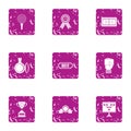 Access icons set, grunge style