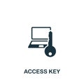 Access key icon. Monochrome simple sign from security collection. Access key icon for logo, templates, web design and Royalty Free Stock Photo