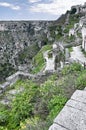 Access ladder to the matera stones for those who climb from the gorge Royalty Free Stock Photo