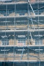 Access ladders within netted scaffolding Royalty Free Stock Photo