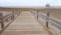 Access ocean sandy pathway fence wooden to mediterranean sea beach coast at Gruissan France Royalty Free Stock Photo