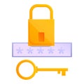 Access password recovery icon, cartoon style