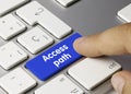 Access path - Inscription on Blue Keyboard Key